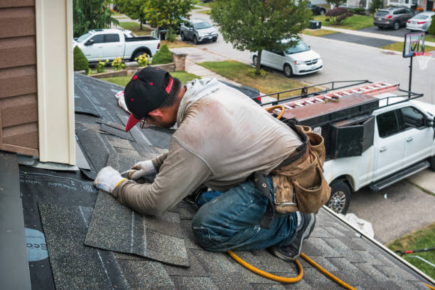 Professional Gutter Installation technician working in Oxford, MI